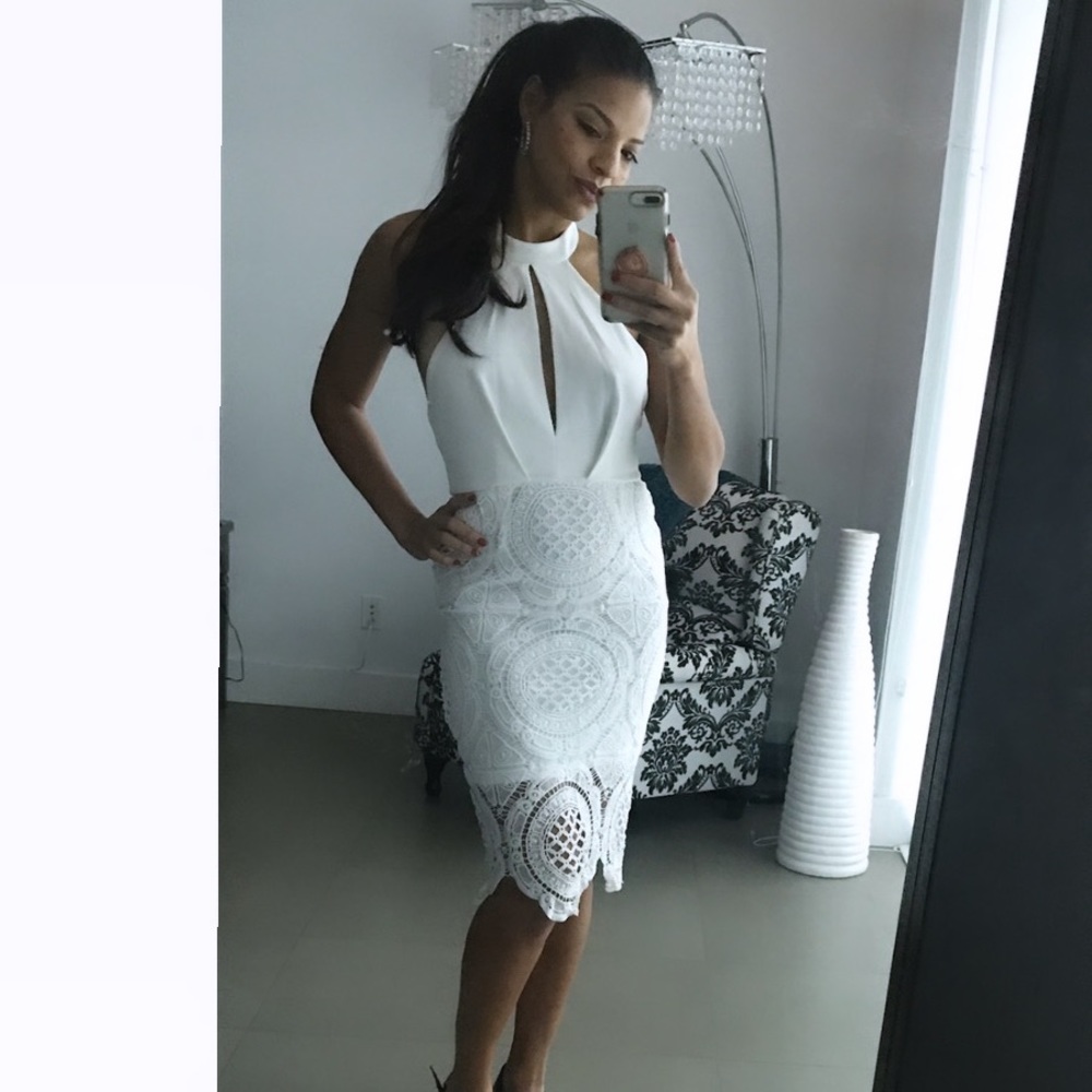White crochet dress